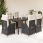 vidaXL 7-tlg. Garten-Essgruppe mit Kissen Schwarz Poly Rattan vidaXL 7-tlg. Garten-Essgruppe mit Kissen Schwarz Poly Rattan