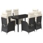 vidaXL 7-tlg. Garten-Essgruppe mit Kissen Schwarz Poly Rattan vidaXL 7-tlg. Garten-Essgruppe mit Kissen Schwarz Poly Rattan