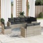 vidaXL 8-tlg. Garten-Sofagarnitur mit Kissen Hellgrau Poly Rattan vidaXL 8-tlg. Garten-Sofagarnitur mit Kissen Hellgrau Poly Rattan