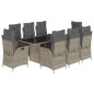 vidaXL 9-tlg. Garten-Essgruppe mit Kissen Grau Poly Rattan vidaXL 9-tlg. Garten-Essgruppe mit Kissen Grau Poly Rattan