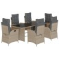 vidaXL 7-tlg. Garten-Essgruppe mit Kissen Hellgrau Poly Rattan vidaXL 7-tlg. Garten-Essgruppe mit Kissen Hellgrau Poly Rattan