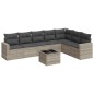 vidaXL 8-tlg. Garten-Sofagarnitur mit Kissen Hellgrau Poly Rattan vidaXL 8-tlg. Garten-Sofagarnitur mit Kissen Hellgrau Poly Rattan
