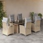 vidaXL 7-tlg. Garten-Essgruppe mit Kissen Beigemischung Poly Rattan vidaXL 7-tlg. Garten-Essgruppe mit Kissen Beigemischung Poly Rattan