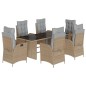 vidaXL 7-tlg. Garten-Essgruppe mit Kissen Beigemischung Poly Rattan vidaXL 7-tlg. Garten-Essgruppe mit Kissen Beigemischung Poly Rattan