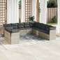 vidaXL 11-tlg. Garten-Sofagarnitur mit Kissen Hellgrau Poly Rattan vidaXL 11-tlg. Garten-Sofagarnitur mit Kissen Hellgrau Poly Rattan