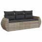 vidaXL 3-tlg. Garten-Sofagarnitur mit Kissen Hellgrau Poly Rattan vidaXL 3-tlg. Garten-Sofagarnitur mit Kissen Hellgrau Poly Rattan