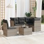 vidaXL 6-tlg. Garten-Sofagarnitur mit Kissen Hellgrau Poly Rattan vidaXL 6-tlg. Garten-Sofagarnitur mit Kissen Hellgrau Poly Rattan