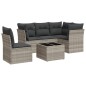 vidaXL 6-tlg. Garten-Sofagarnitur mit Kissen Hellgrau Poly Rattan vidaXL 6-tlg. Garten-Sofagarnitur mit Kissen Hellgrau Poly Rattan