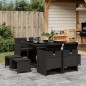 vidaXL 9-tlg. Garten-Essgruppe mit Kissen Schwarz Poly Rattan vidaXL 9-tlg. Garten-Essgruppe mit Kissen Schwarz Poly Rattan