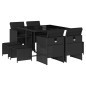 vidaXL 9-tlg. Garten-Essgruppe mit Kissen Schwarz Poly Rattan vidaXL 9-tlg. Garten-Essgruppe mit Kissen Schwarz Poly Rattan