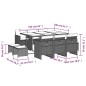 vidaXL 11-tlg. Garten-Essgruppe mit Kissen Schwarz Poly Rattan vidaXL 11-tlg. Garten-Essgruppe mit Kissen Schwarz Poly Rattan
