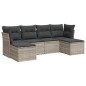 vidaXL 6-tlg. Garten-Sofagarnitur mit Kissen Hellgrau Poly Rattan vidaXL 6-tlg. Garten-Sofagarnitur mit Kissen Hellgrau Poly Rattan