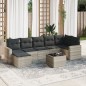 vidaXL 8-tlg. Garten-Sofagarnitur mit Kissen Hellgrau Poly Rattan vidaXL 8-tlg. Garten-Sofagarnitur mit Kissen Hellgrau Poly Rattan