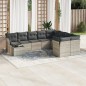 vidaXL 10-tlg. Garten-Sofagarnitur mit Kissen Hellgrau Poly Rattan vidaXL 10-tlg. Garten-Sofagarnitur mit Kissen Hellgrau Poly Rattan