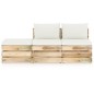 3-tlg. Garten-Lounge-Set mit Kissen Grün Imprägniertes Holz 3-tlg. Garten-Lounge-Set mit Kissen Grün Imprägniertes Holz