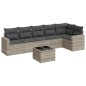 vidaXL 7-tlg. Garten-Sofagarnitur mit Kissen Hellgrau Poly Rattan vidaXL 7-tlg. Garten-Sofagarnitur mit Kissen Hellgrau Poly Rattan