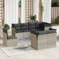 vidaXL 8-tlg. Garten-Sofagarnitur mit Kissen Hellgrau Poly Rattan vidaXL 8-tlg. Garten-Sofagarnitur mit Kissen Hellgrau Poly Rattan