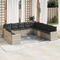 vidaXL 11-tlg. Garten-Sofagarnitur mit Kissen Hellgrau Poly Rattan vidaXL 11-tlg. Garten-Sofagarnitur mit Kissen Hellgrau Poly Rattan