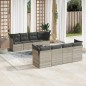 vidaXL 9-tlg. Garten-Sofagarnitur mit Kissen Hellgrau Poly Rattan vidaXL 9-tlg. Garten-Sofagarnitur mit Kissen Hellgrau Poly Rattan
