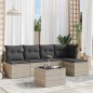 vidaXL 6-tlg. Garten-Sofagarnitur mit Kissen Hellgrau Poly Rattan vidaXL 6-tlg. Garten-Sofagarnitur mit Kissen Hellgrau Poly Rattan