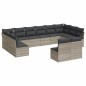 vidaXL 12-tlg. Garten-Sofagarnitur mit Kissen Hellgrau Poly Rattan vidaXL 12-tlg. Garten-Sofagarnitur mit Kissen Hellgrau Poly Rattan