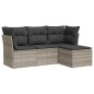 vidaXL 4-tlg. Garten-Sofagarnitur mit Kissen Hellgrau Poly Rattan vidaXL 4-tlg. Garten-Sofagarnitur mit Kissen Hellgrau Poly Rattan