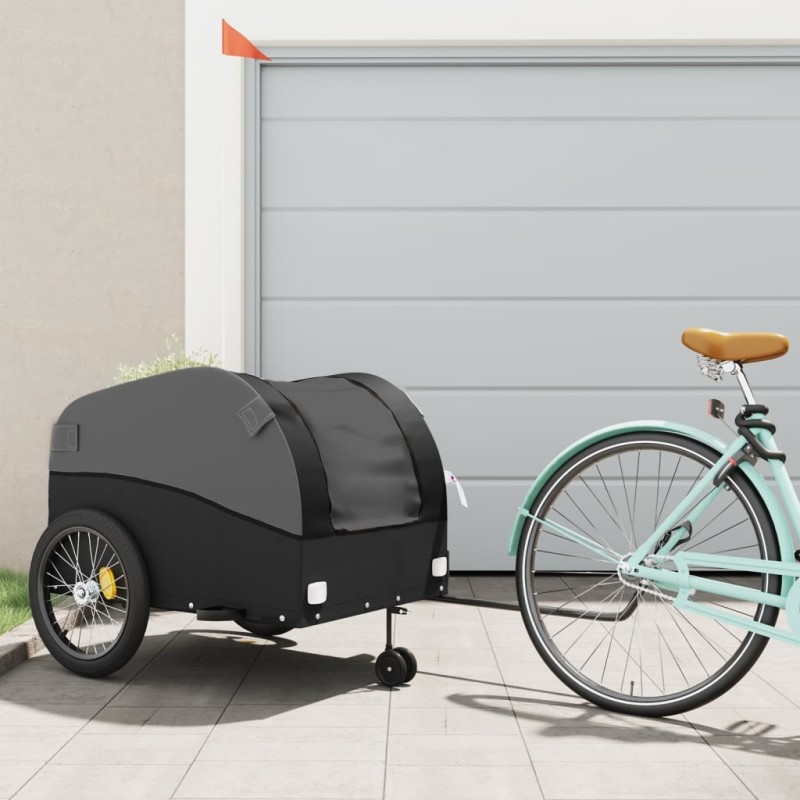vidaXL Fahrradanhänger Schwarz 45 kg Eisen vidaXL Fahrradanhänger Schwarz 45 kg Eisen