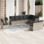 vidaXL 10-tlg. Garten-Sofagarnitur mit Kissen Hellgrau Poly Rattan vidaXL 10-tlg. Garten-Sofagarnitur mit Kissen Hellgrau Poly Rattan