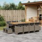 vidaXL 13-tlg. Garten-Essgruppe mit Kissen Grau Poly Rattan vidaXL 13-tlg. Garten-Essgruppe mit Kissen Grau Poly Rattan