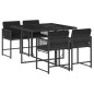 vidaXL 5-tlg. Garten-Essgruppe mit Kissen Schwarz Poly Rattan vidaXL 5-tlg. Garten-Essgruppe mit Kissen Schwarz Poly Rattan