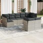 vidaXL 9-tlg. Garten-Sofagarnitur mit Kissen Hellgrau Poly Rattan vidaXL 9-tlg. Garten-Sofagarnitur mit Kissen Hellgrau Poly Rattan