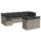 vidaXL 9-tlg. Garten-Sofagarnitur mit Kissen Hellgrau Poly Rattan vidaXL 9-tlg. Garten-Sofagarnitur mit Kissen Hellgrau Poly Rattan