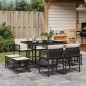 vidaXL 9-tlg. Garten-Essgruppe mit Kissen Schwarz Poly Rattan vidaXL 9-tlg. Garten-Essgruppe mit Kissen Schwarz Poly Rattan