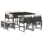 vidaXL 9-tlg. Garten-Essgruppe mit Kissen Schwarz Poly Rattan vidaXL 9-tlg. Garten-Essgruppe mit Kissen Schwarz Poly Rattan