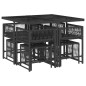 vidaXL 9-tlg. Garten-Essgruppe mit Kissen Schwarz Poly Rattan vidaXL 9-tlg. Garten-Essgruppe mit Kissen Schwarz Poly Rattan