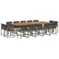 vidaXL 15-tlg. Garten-Essgruppe mit Kissen Grau Poly Rattan vidaXL 15-tlg. Garten-Essgruppe mit Kissen Grau Poly Rattan
