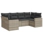 vidaXL 6-tlg. Garten-Sofagarnitur mit Kissen Hellgrau Poly Rattan vidaXL 6-tlg. Garten-Sofagarnitur mit Kissen Hellgrau Poly Rattan
