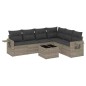 vidaXL 7-tlg. Garten-Sofagarnitur mit Kissen Hellgrau Poly Rattan vidaXL 7-tlg. Garten-Sofagarnitur mit Kissen Hellgrau Poly Rattan