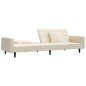 vidaXL Schlafsofa 2-Sitzer mit 2 Kissen Creme Samt vidaXL Schlafsofa 2-Sitzer mit 2 Kissen Creme Samt