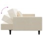vidaXL Schlafsofa 2-Sitzer mit 2 Kissen Creme Samt vidaXL Schlafsofa 2-Sitzer mit 2 Kissen Creme Samt