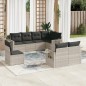 vidaXL 8-tlg. Garten-Sofagarnitur mit Kissen Hellgrau Poly Rattan vidaXL 8-tlg. Garten-Sofagarnitur mit Kissen Hellgrau Poly Rattan