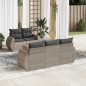 vidaXL 6-tlg. Garten-Sofagarnitur mit Kissen Hellgrau Poly Rattan vidaXL 6-tlg. Garten-Sofagarnitur mit Kissen Hellgrau Poly Rattan