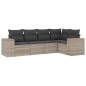 vidaXL 5-tlg. Garten-Sofagarnitur mit Kissen Hellgrau Poly Rattan vidaXL 5-tlg. Garten-Sofagarnitur mit Kissen Hellgrau Poly Rattan