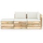3-tlg. Garten-Lounge-Set mit Kissen Grün Imprägniertes Holz 3-tlg. Garten-Lounge-Set mit Kissen Grün Imprägniertes Holz