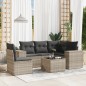 vidaXL 6-tlg. Garten-Sofagarnitur mit Kissen Hellgrau Poly Rattan vidaXL 6-tlg. Garten-Sofagarnitur mit Kissen Hellgrau Poly Rattan