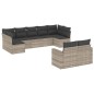 vidaXL 9-tlg. Garten-Sofagarnitur mit Kissen Hellgrau Poly Rattan vidaXL 9-tlg. Garten-Sofagarnitur mit Kissen Hellgrau Poly Rattan