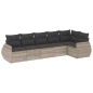 vidaXL 6-tlg. Garten-Sofagarnitur mit Kissen Hellgrau Poly Rattan vidaXL 6-tlg. Garten-Sofagarnitur mit Kissen Hellgrau Poly Rattan