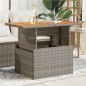 vidaXL Gartentisch Grau 100x55x73 cm Poly Rattan und Akazienholz vidaXL Gartentisch Grau 100x55x73 cm Poly Rattan und Akazienholz