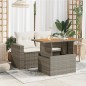 vidaXL Gartentisch Grau 100x55x73 cm Poly Rattan und Akazienholz vidaXL Gartentisch Grau 100x55x73 cm Poly Rattan und Akazienholz