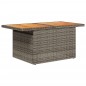 vidaXL Gartentisch Grau 100x55x73 cm Poly Rattan und Akazienholz vidaXL Gartentisch Grau 100x55x73 cm Poly Rattan und Akazienholz